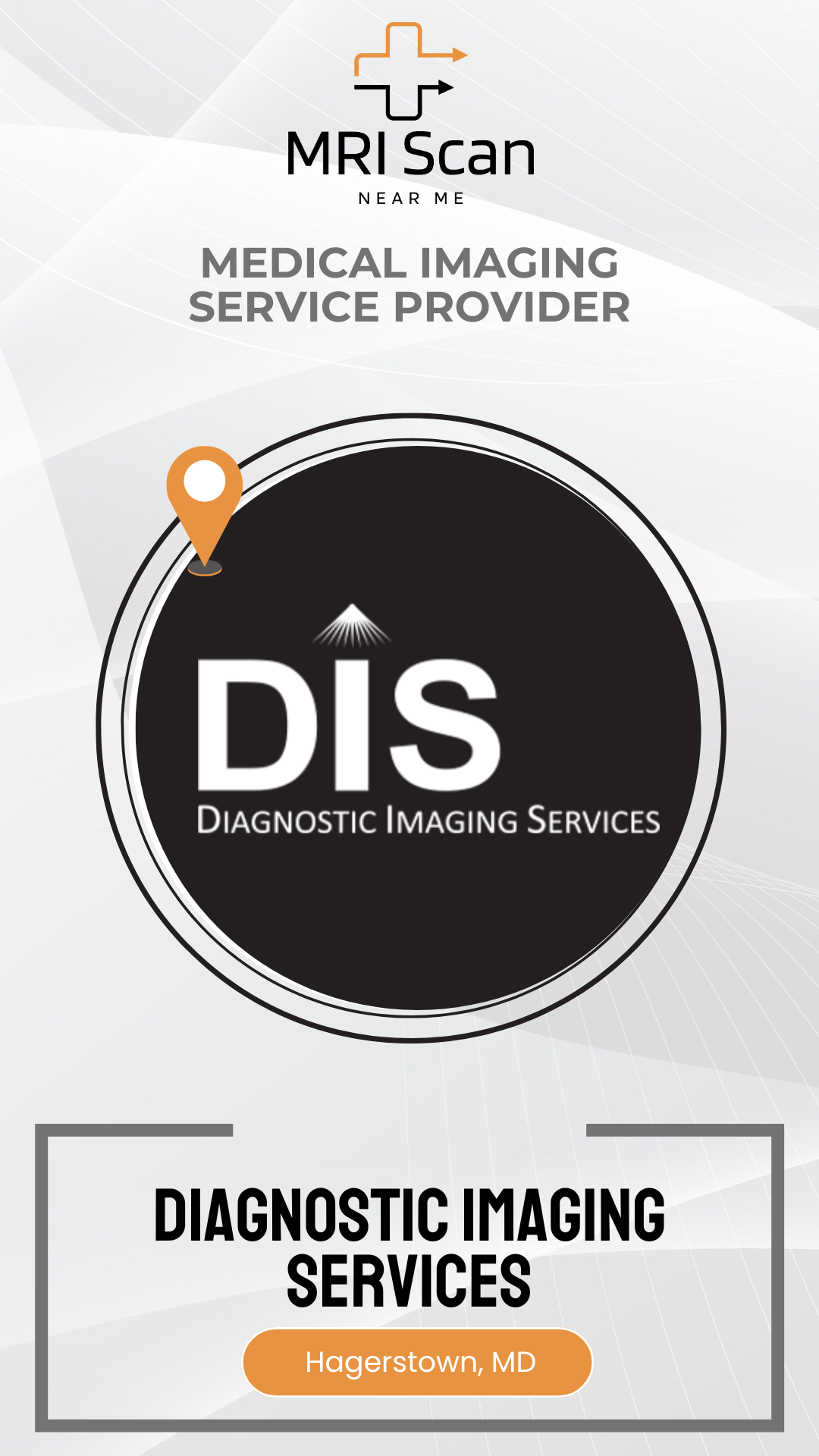 Advertisement for Diagnostic Imaging Services with 'MRI Scan Near Me' branding on a white background.