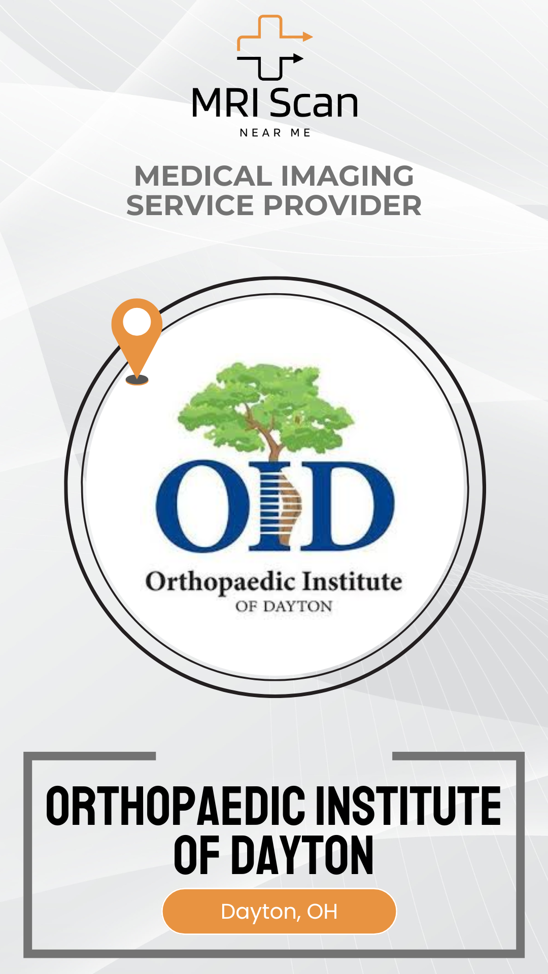 Advertisement for Orthopaedic Institute of Dayton with logo and contact information.