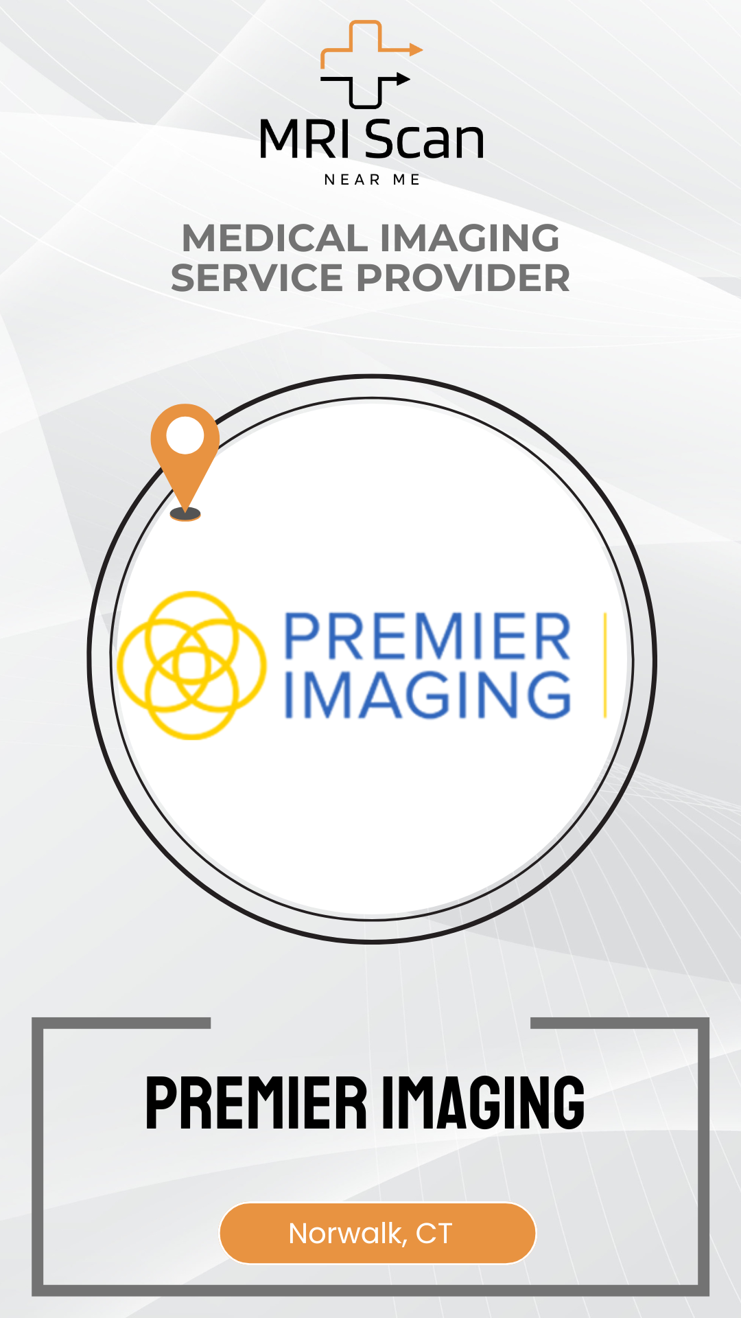 Promotional graphic for Premier Imaging with MRI Scan branding