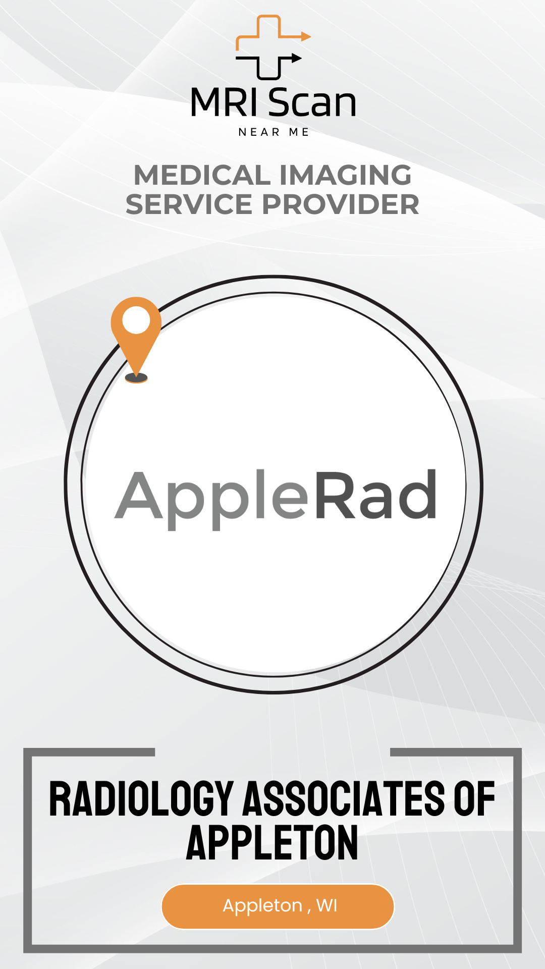 Advertisement for AppleRad, a medical imaging service provider, with their logo and contact information.