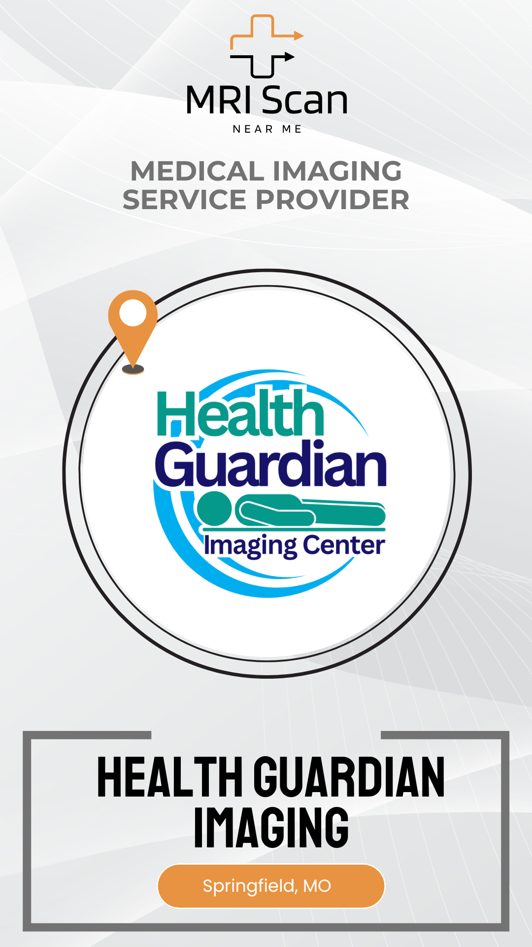 Advertisement for Health Guardian Imaging Center with logo and contact information on a white background