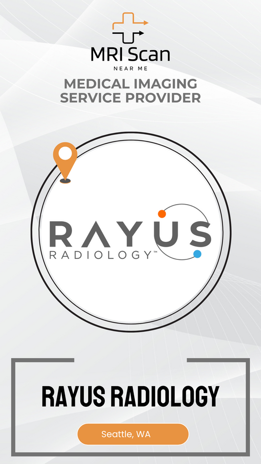 Rayus Radiology advertisement with logo and text on a white background