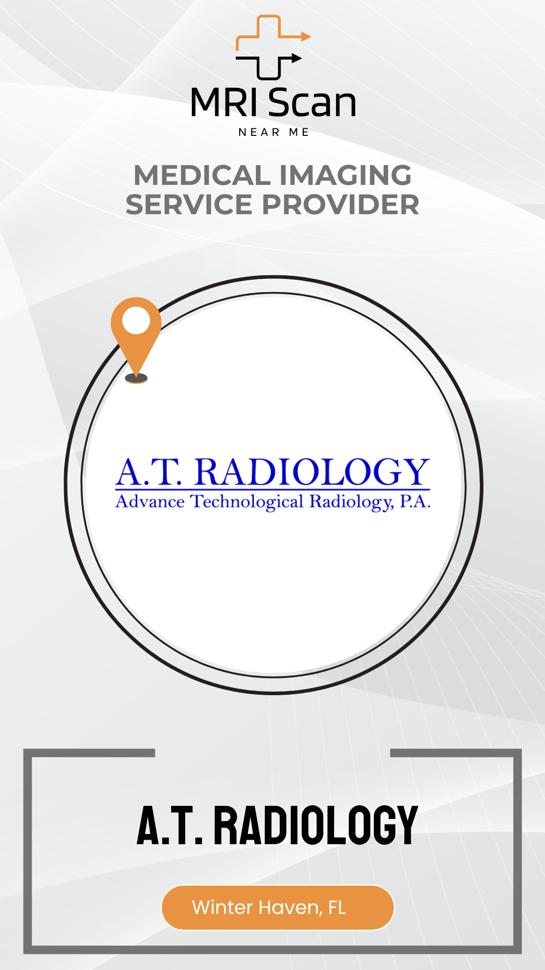 A.T. Radiology logo with 'MRI Scan Near Me' text on a white background