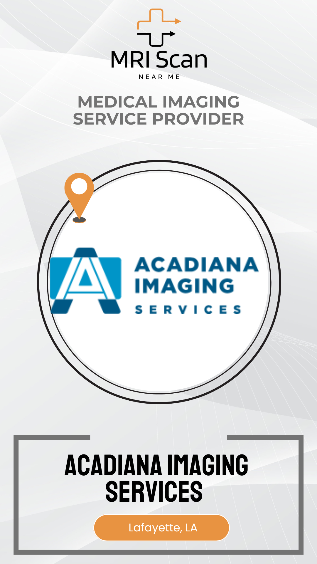 Acadiana Imaging Services logo with a medical imaging service provider label on a white background