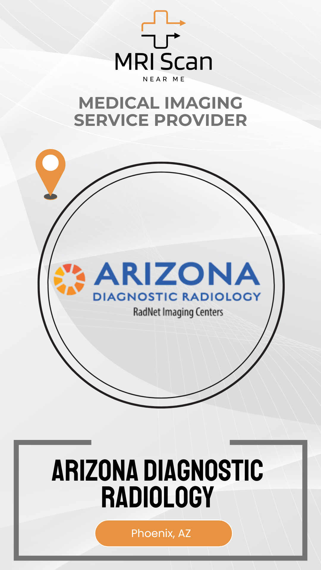 Arizona Diagnostic Radiology logo with MRI Scan branding on a white background