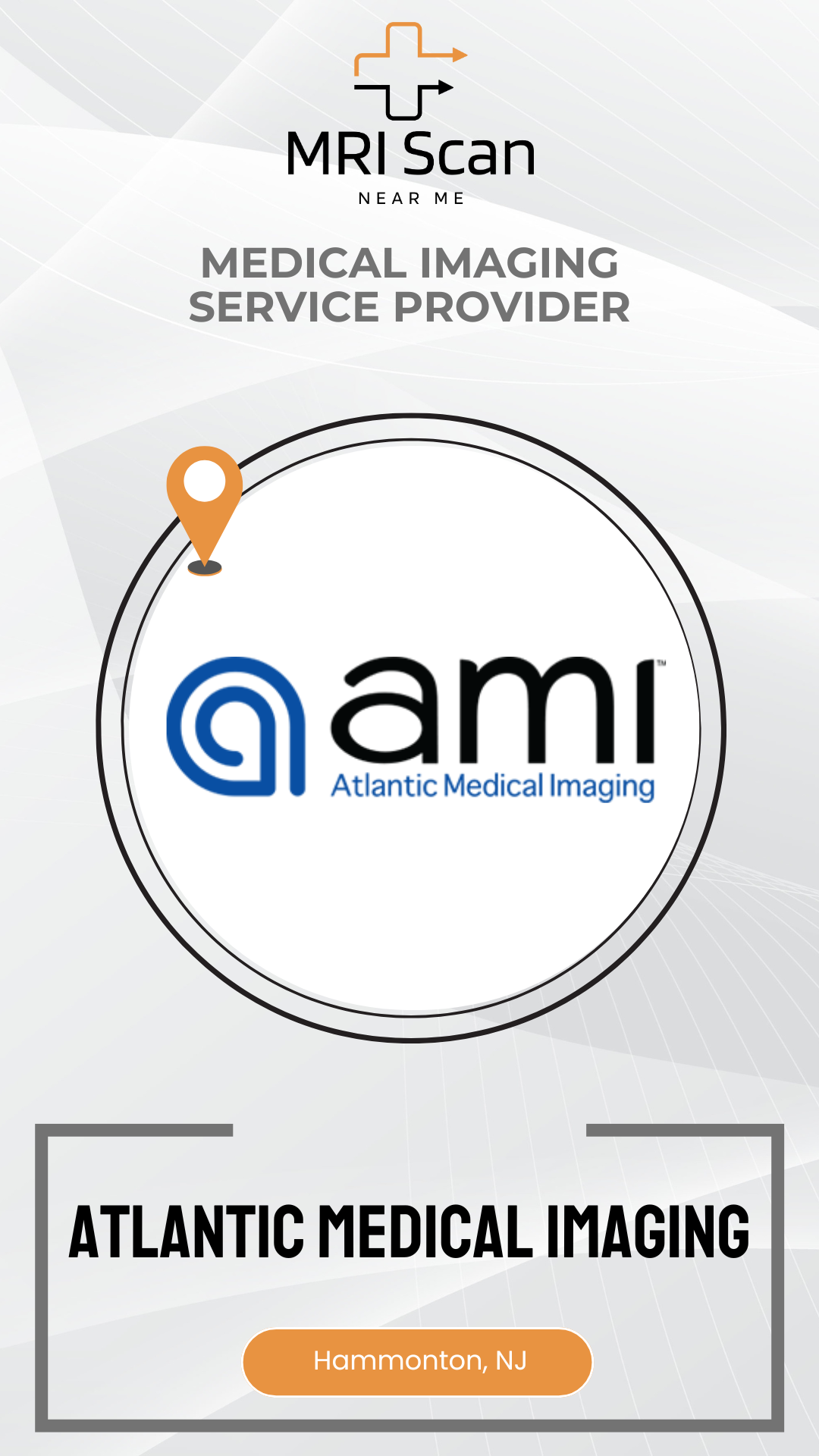 Advertisement for Atlantic Medical Imaging with their logo and contact information on a white background.