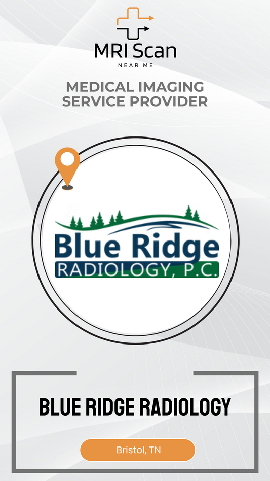 Blue Ridge Radiology logo with MRI Scan branding on a white background