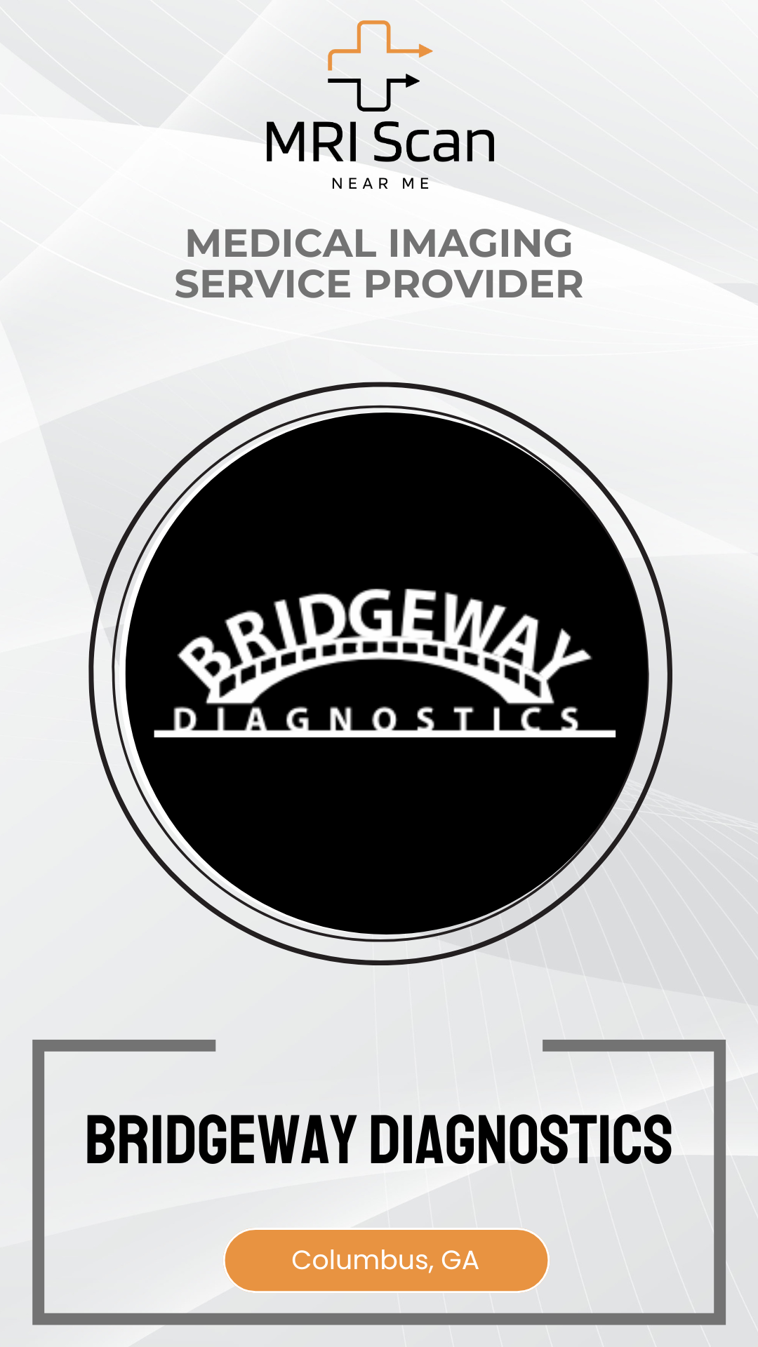 Bridgeway Diagnostics logo on a white background with MRI Scan branding.