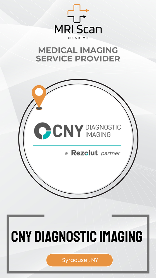 CNY Diagnostic Imaging logo with Rezclut partnership on a white background
