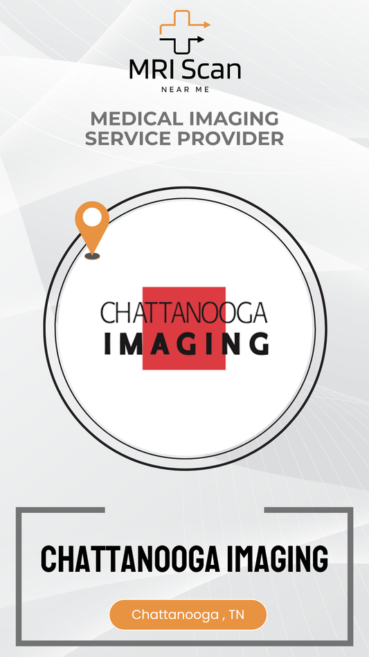 Advertisement for Chattanooga Imaging, a medical imaging service provider, with their logo and location on a white background.