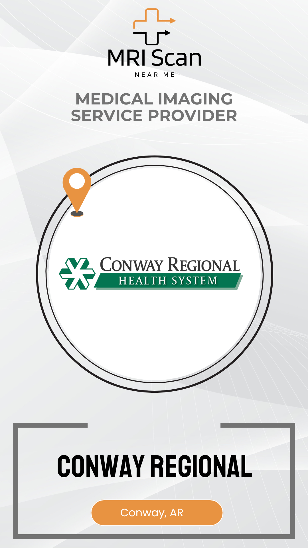 Conway Regional Health System logo with MRI Scan branding on a white background