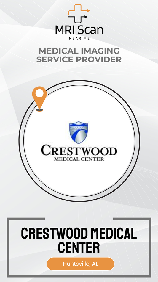 Crestwood Medical Center logo with MRI Scan branding on a white background
