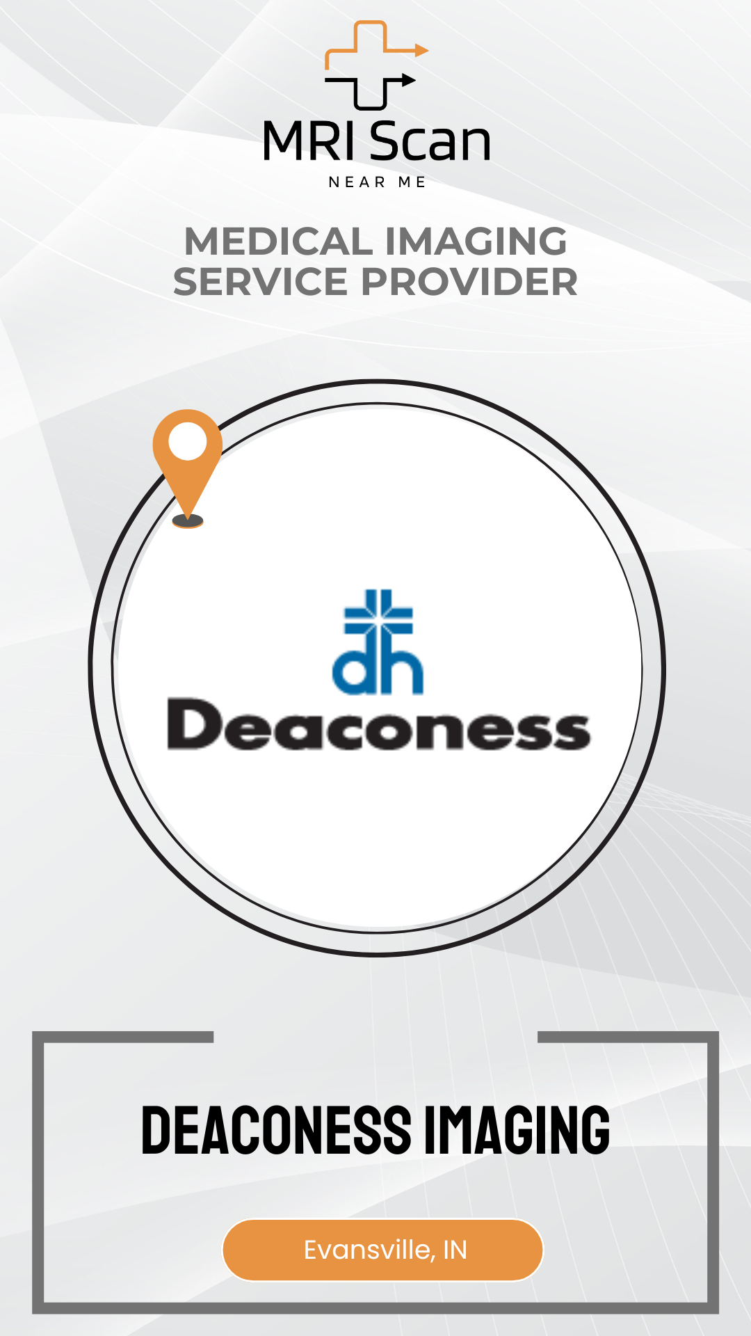 Deaconess Imaging logo with MRI Scan branding on a white background