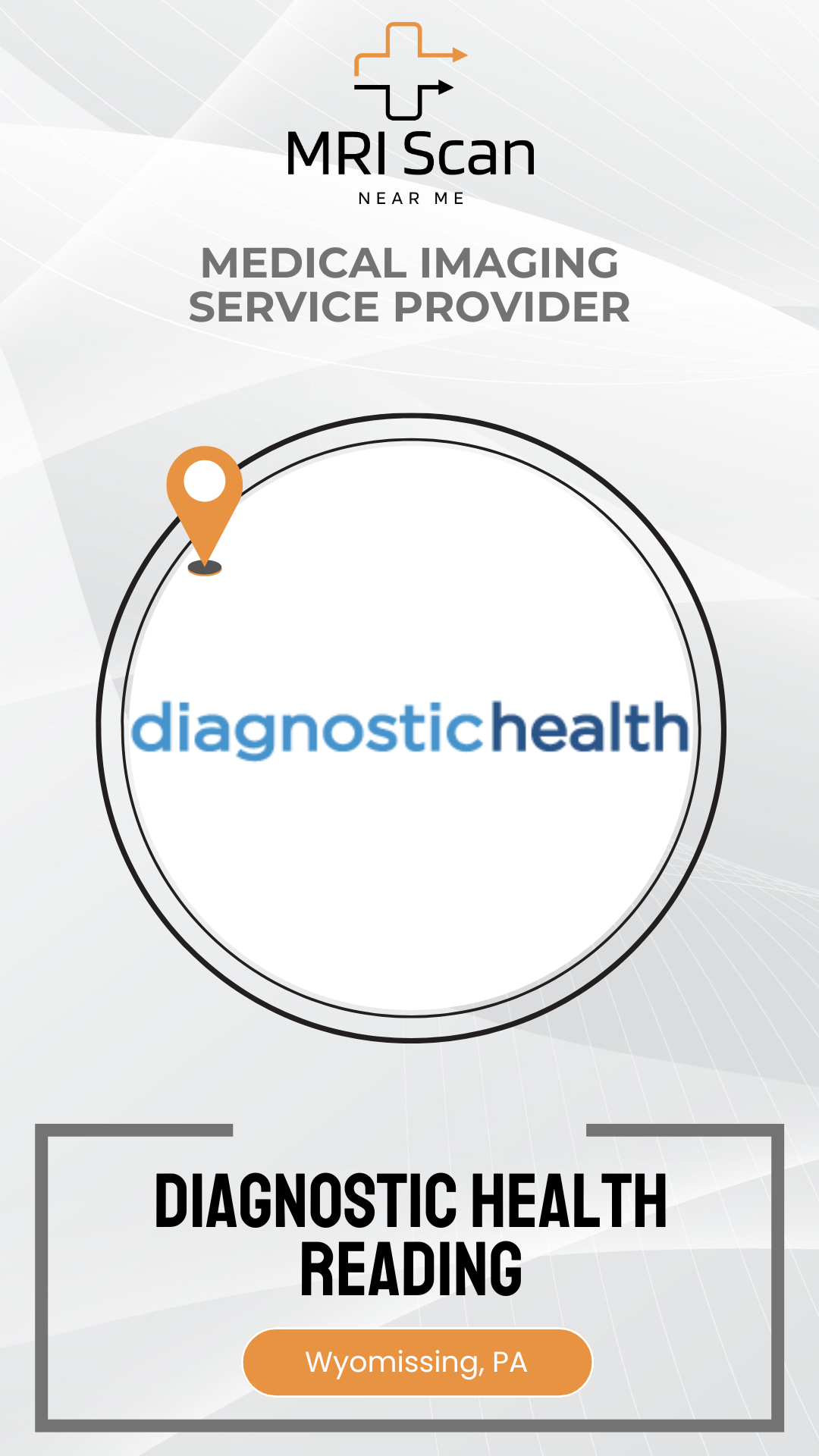 Diagnostic Health medical imaging service provider advertisement with logo and text.