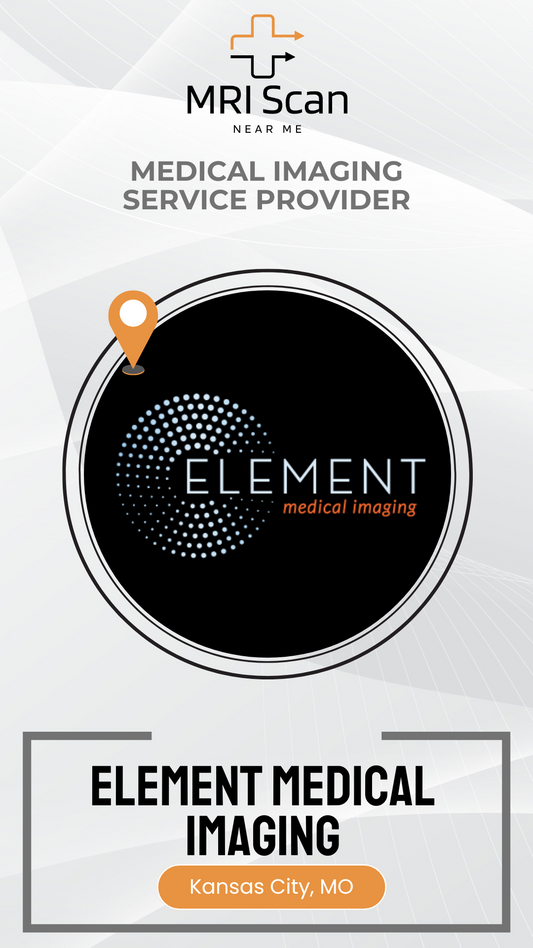 Advertisement for Element Medical Imaging in Kansas City, MO, featuring the Element logo and MRI Scan branding.