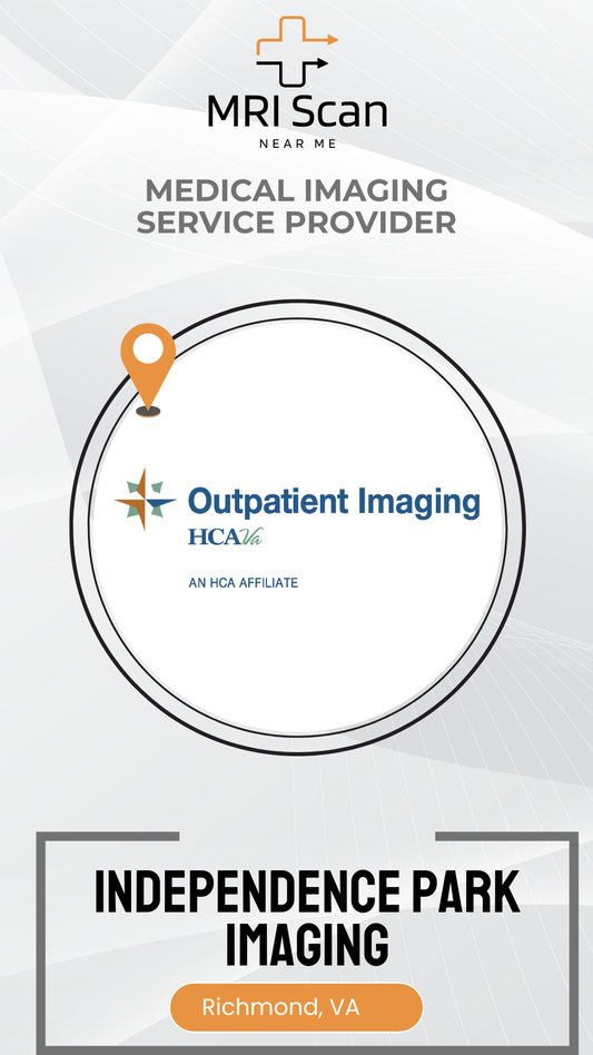 Advertisement for MRI Scan and Outpatient Imaging HCA with location details on a white background.