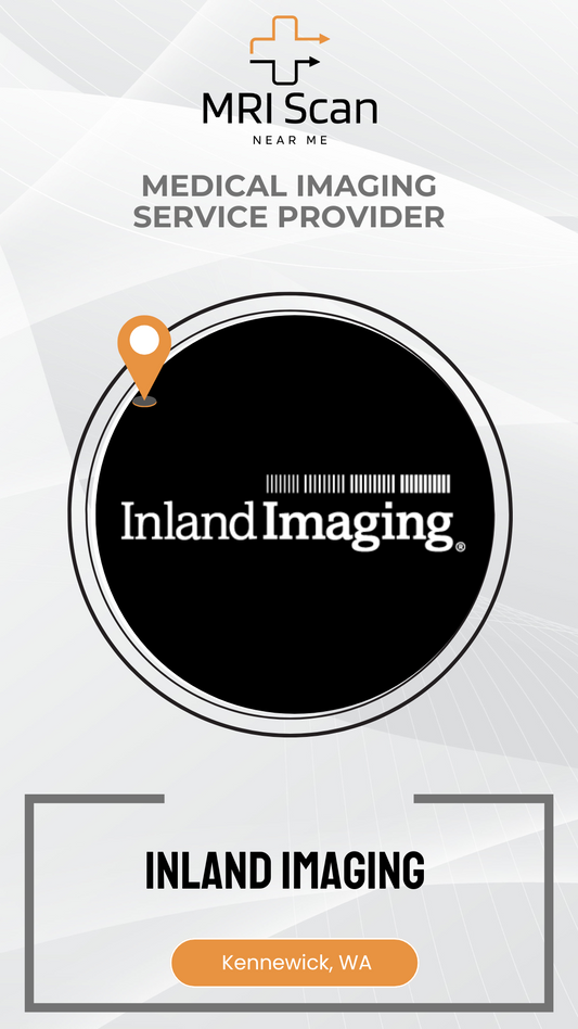 Inland Imaging logo with 'MRI Scan Near Me' text on a white background