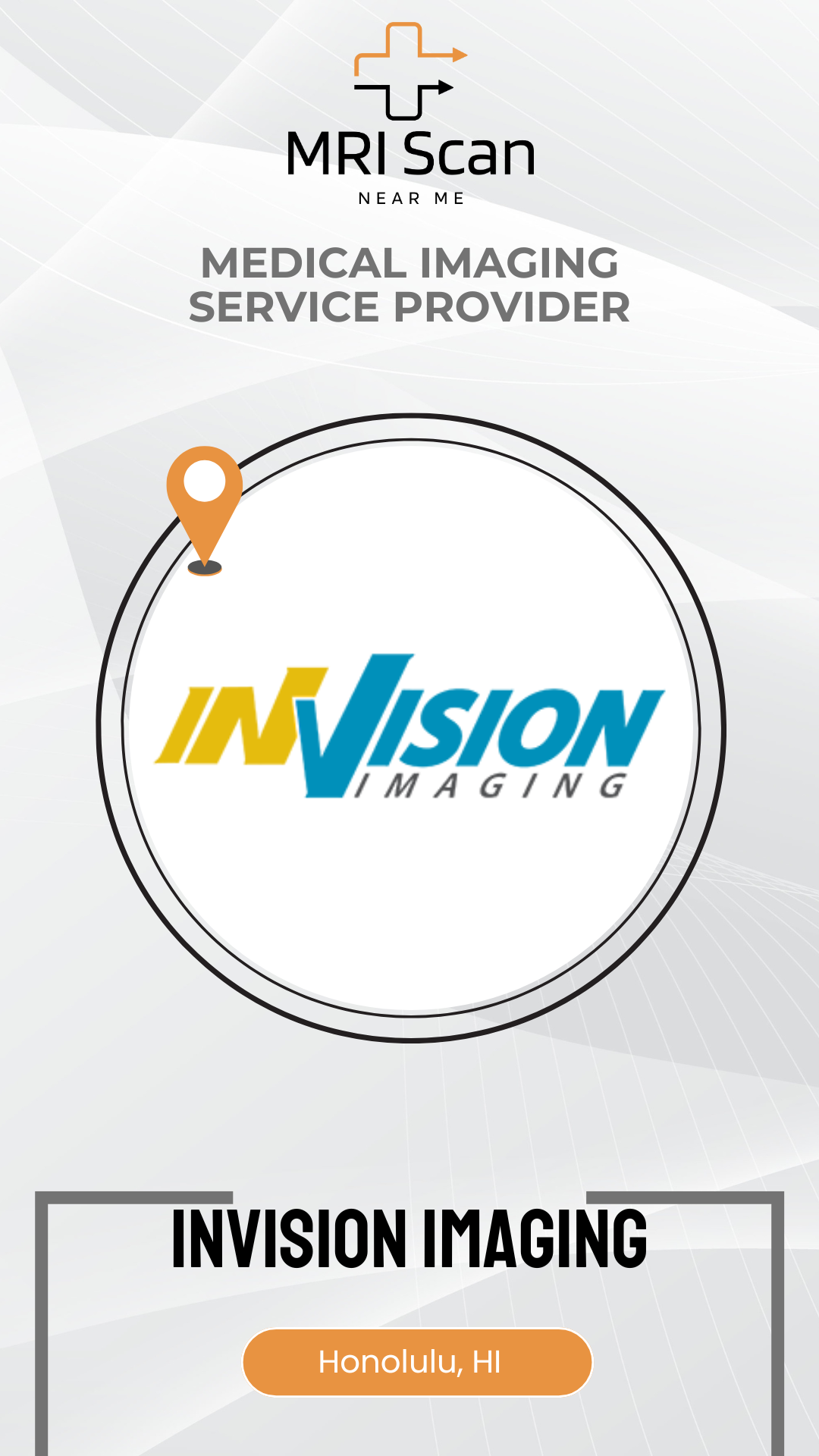 Invision Imaging logo with MRI Scan branding on a white background