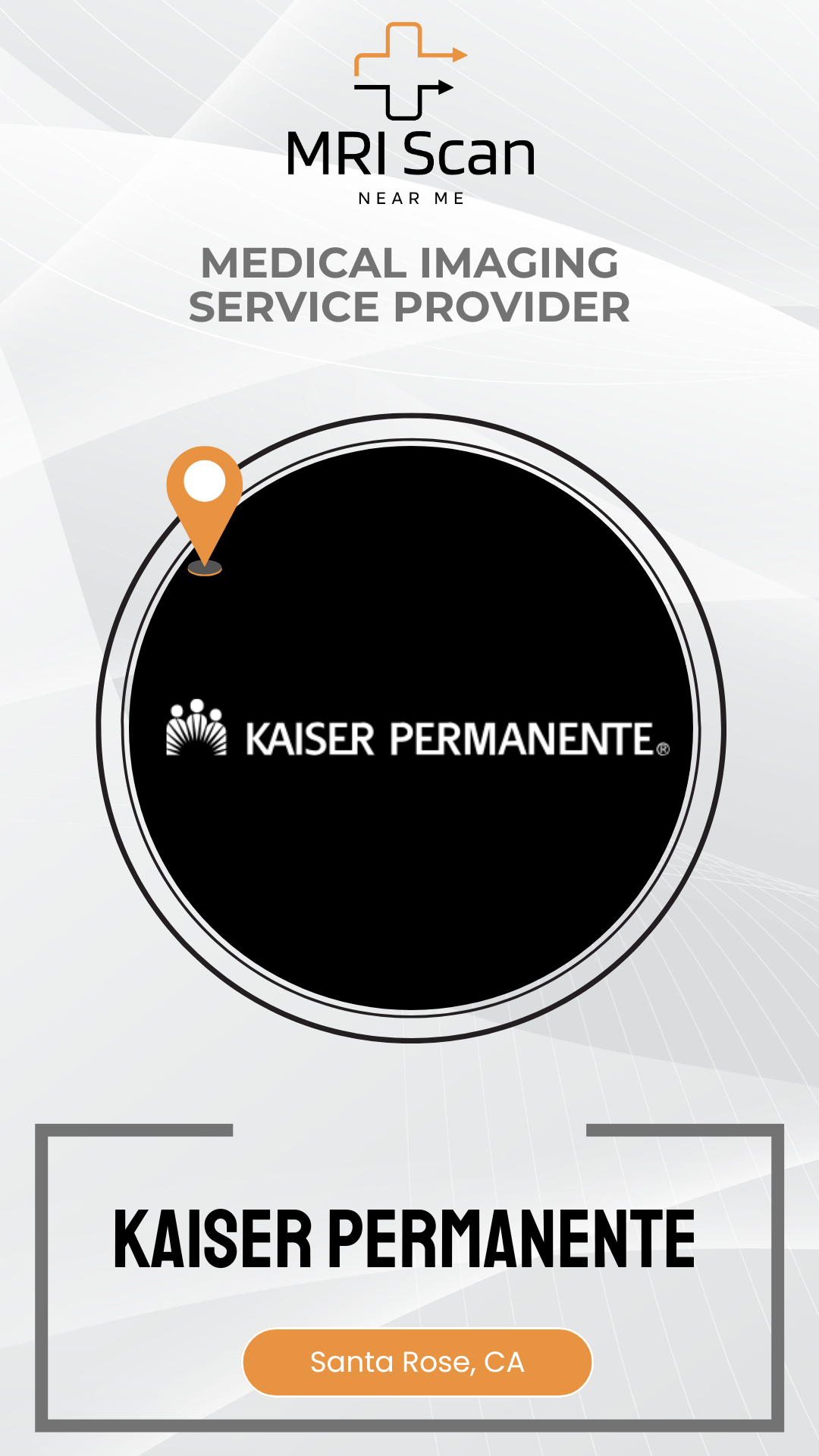 Kaiser Permanente logo on a white background with MRI Scan branding.