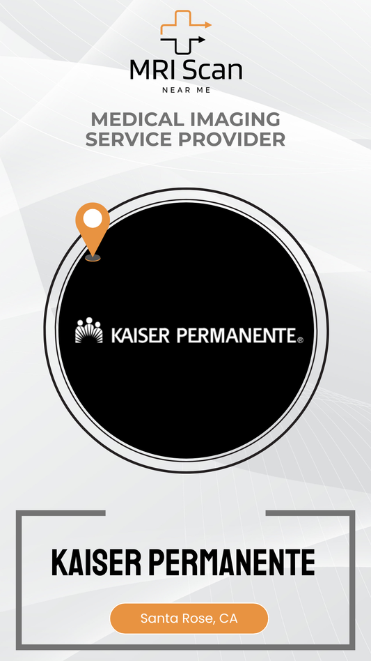 Kaiser Permanente logo on a white background with MRI Scan branding.