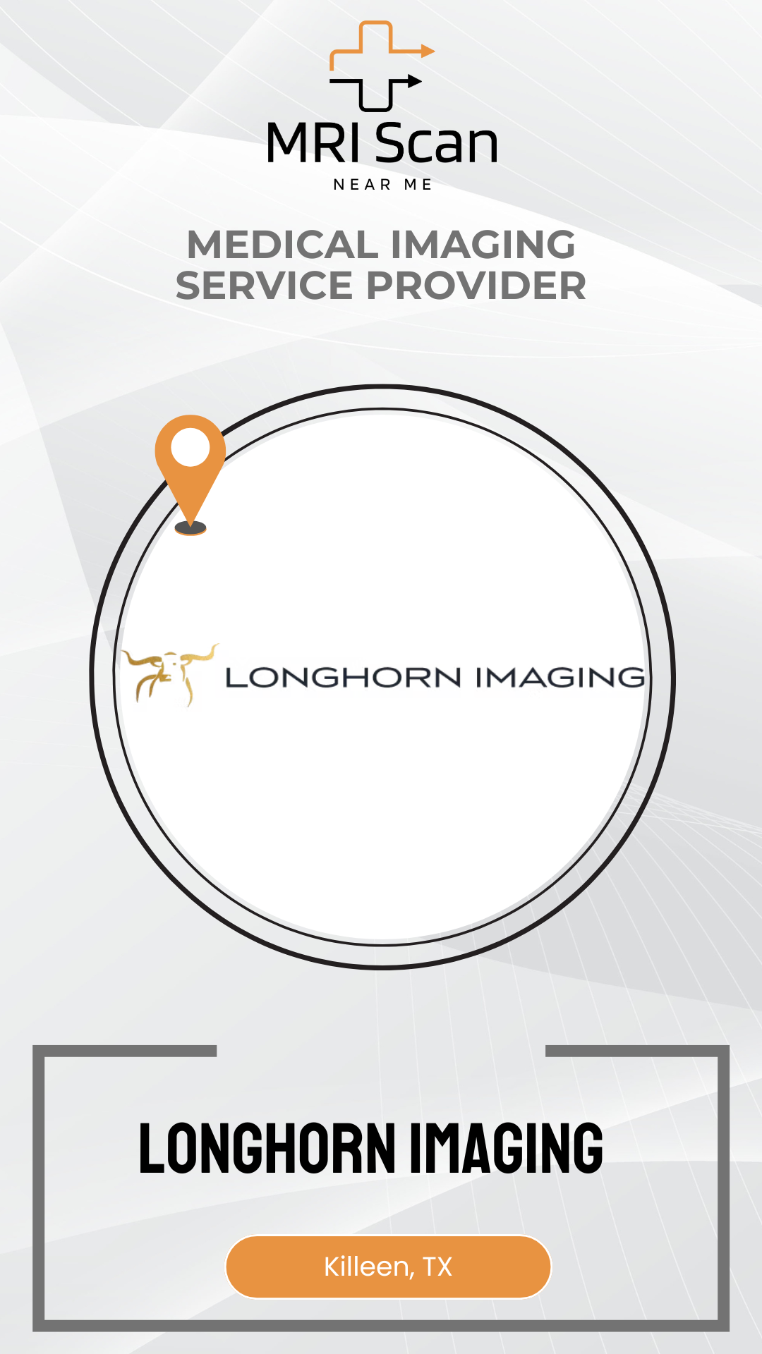 Longhorn Imaging logo with MRI Scan branding on a white background