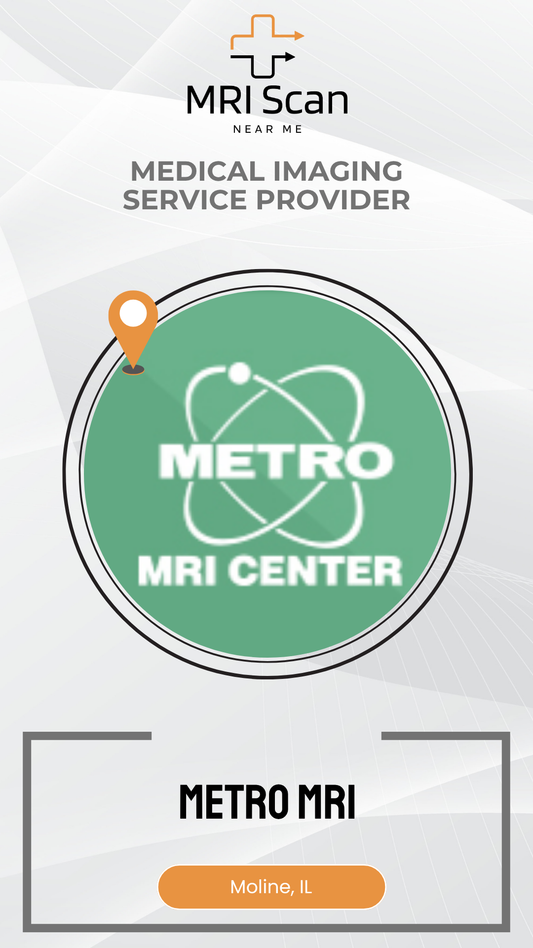Metro MRI Center logo with branding elements on a white background