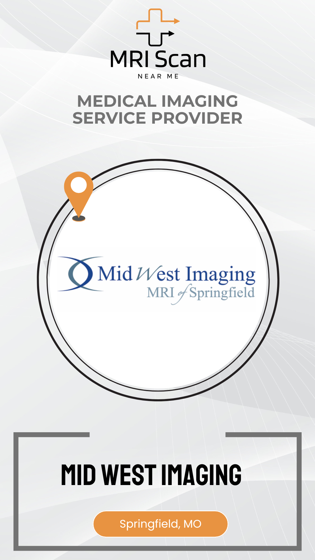 Advertisement for Mid West Imaging MRI Scan with logo and text on a white background