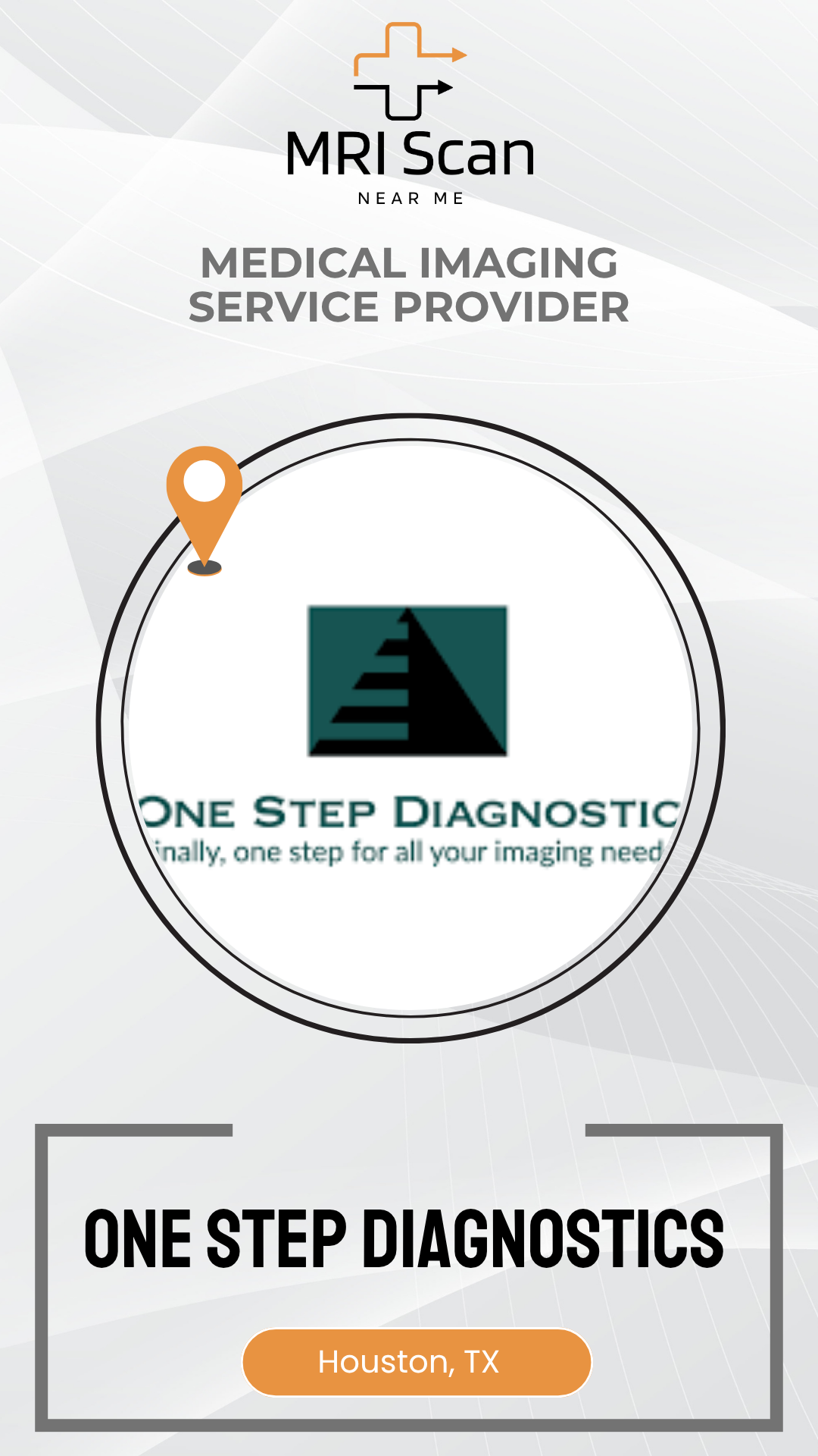 Advertisement for MRI Scan and One Step Diagnostic services with branding and location information.