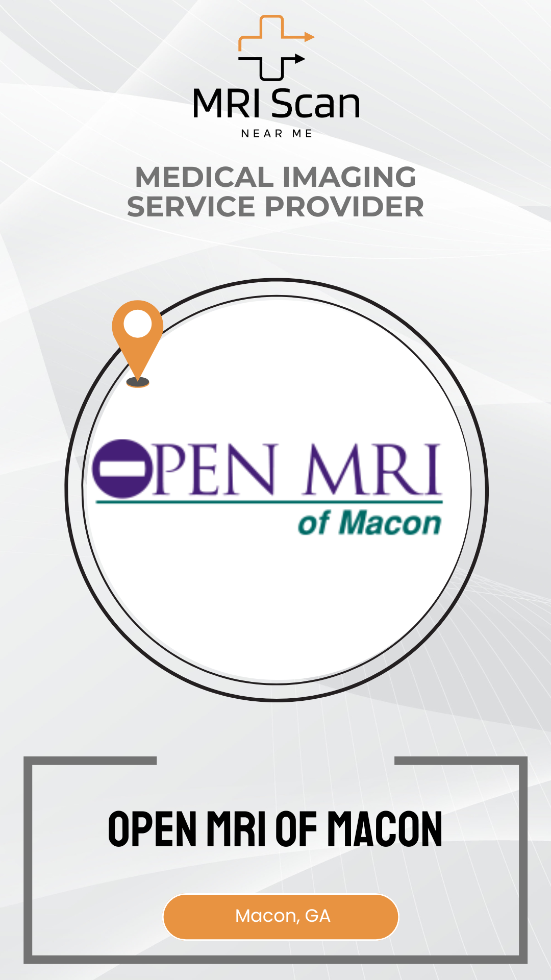 Open MRI of Macon logo on a white background with 'MRI Scan' branding.