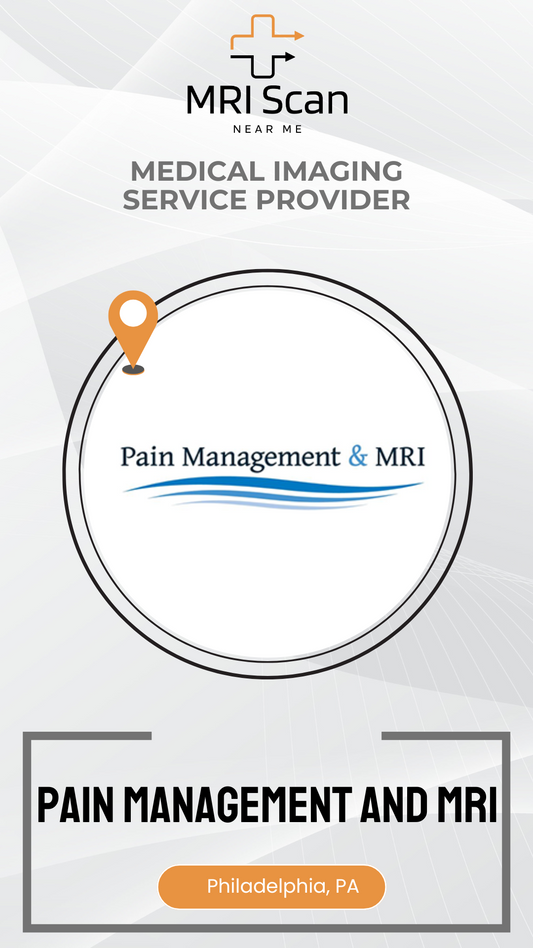 Advertisement for MRI Scan near Philadelphia, PA, highlighting pain management and MRI services.