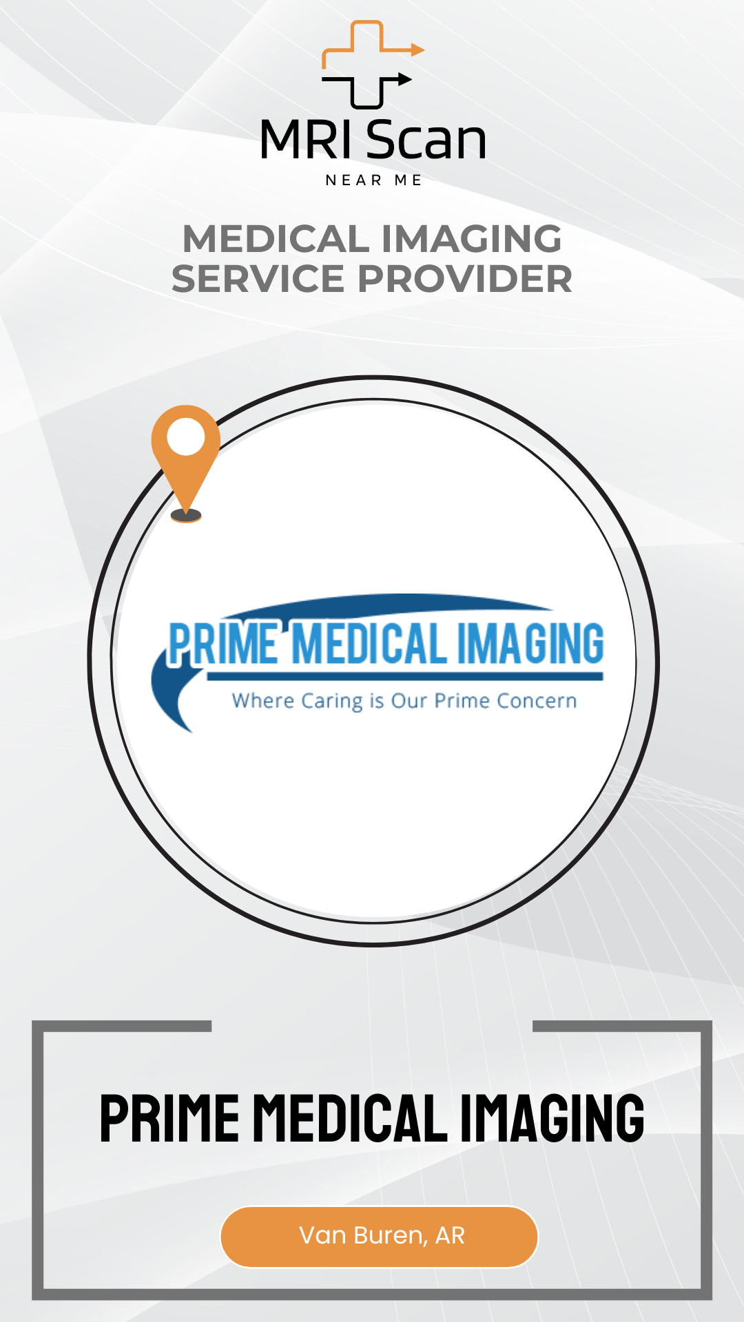 Advertisement for Prime Medical Imaging with logo and contact information on a white background
