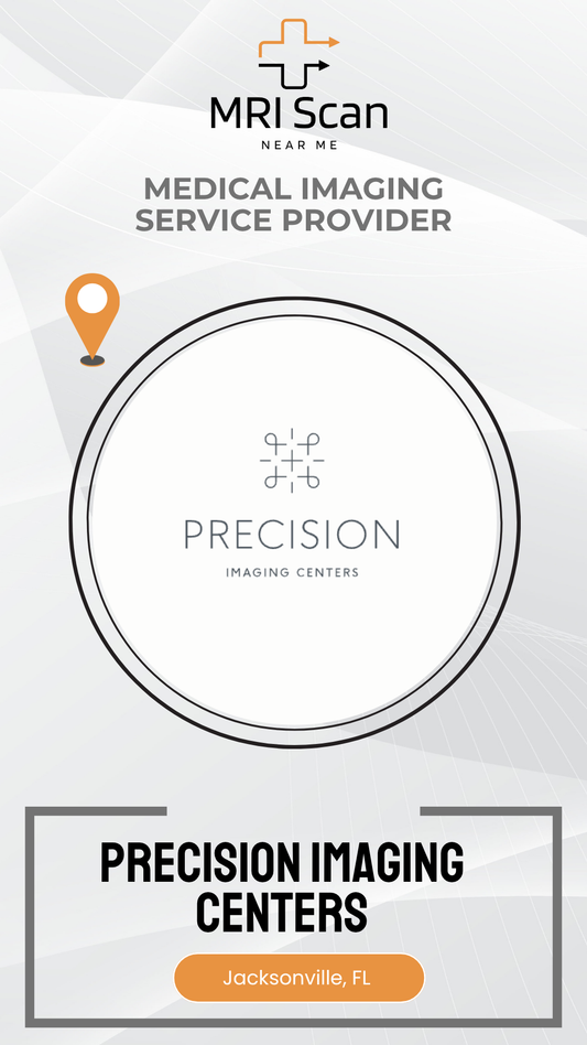 Advertisement for Precision Imaging Centers with MRI Scan branding on a white background