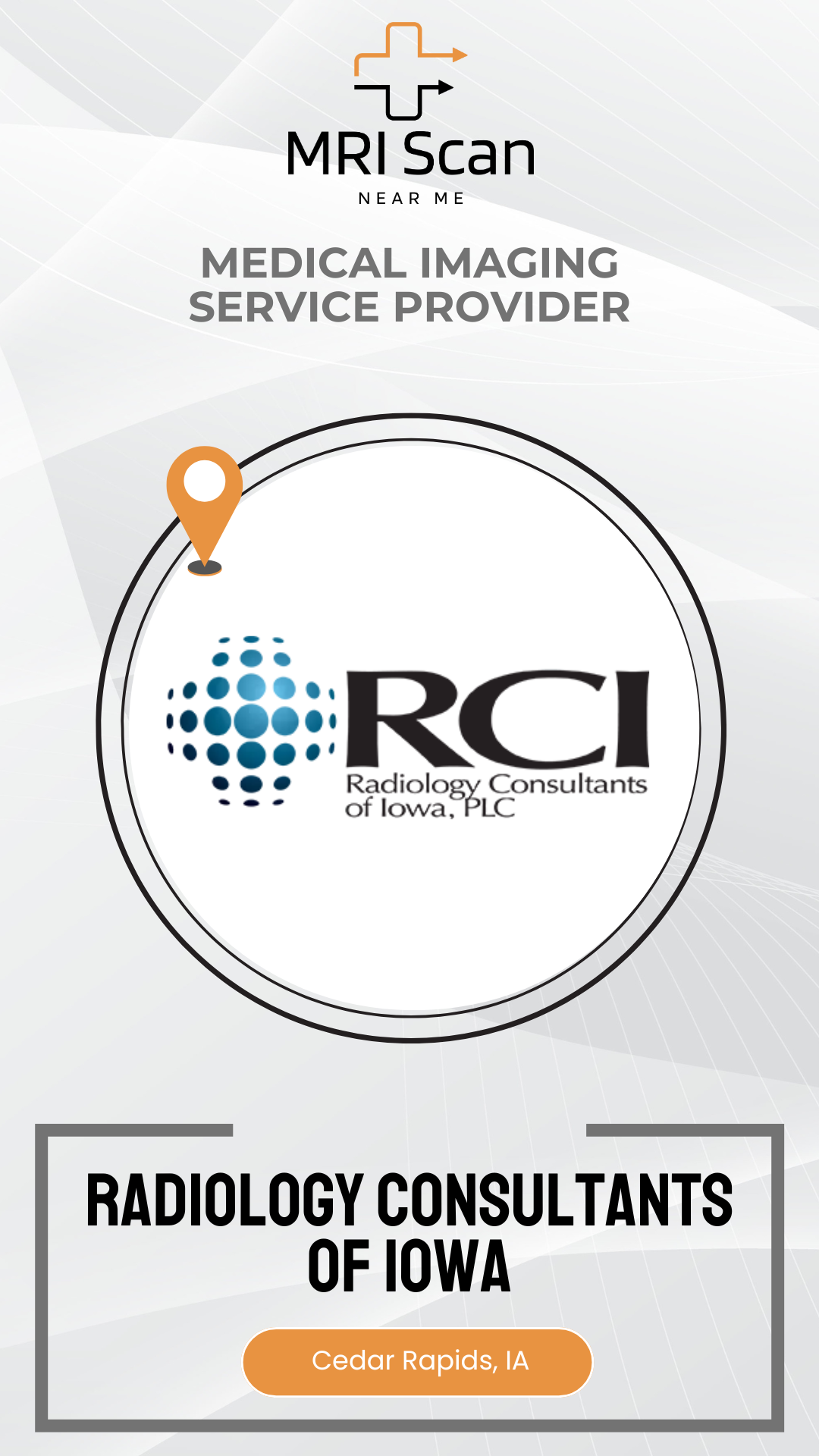 Advertisement for Radiology Consultants of Iowa with MRI Scan logo on a white background