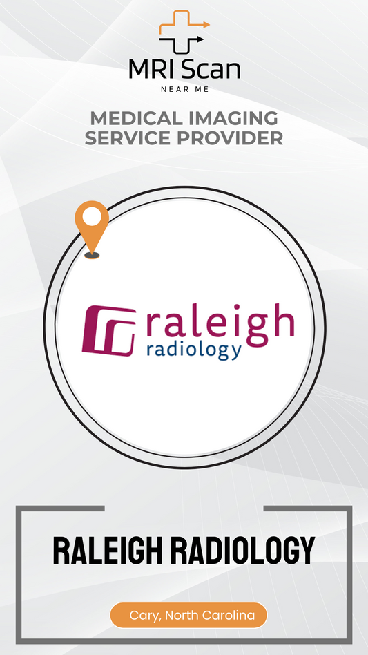 Raleigh Radiology logo with MRI Scan branding on a white background