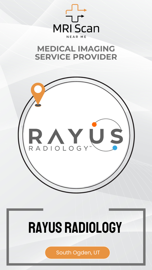 Rayus Radiology logo with MRI Scan branding on a white background
