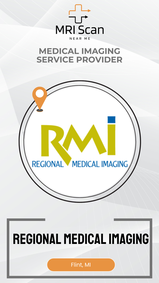 Regional Medical Imaging logo with 'MRI Scan Near Me' text on a white background