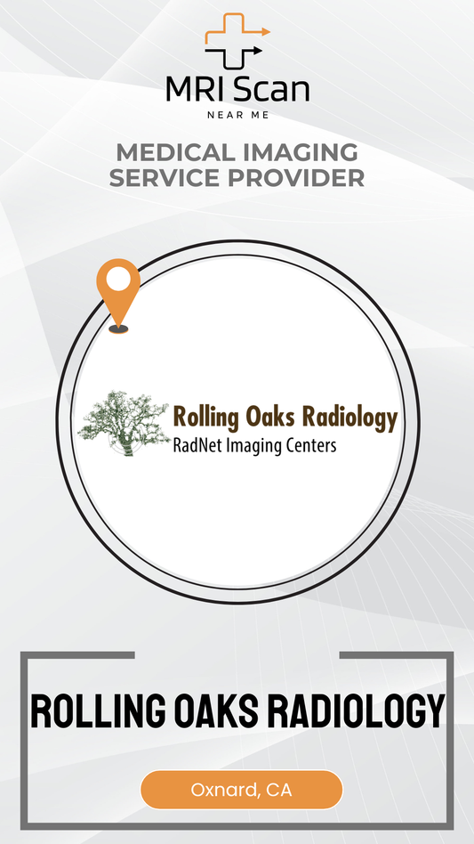 Advertisement for Rolling Oaks Radiology with a logo and text on a white background