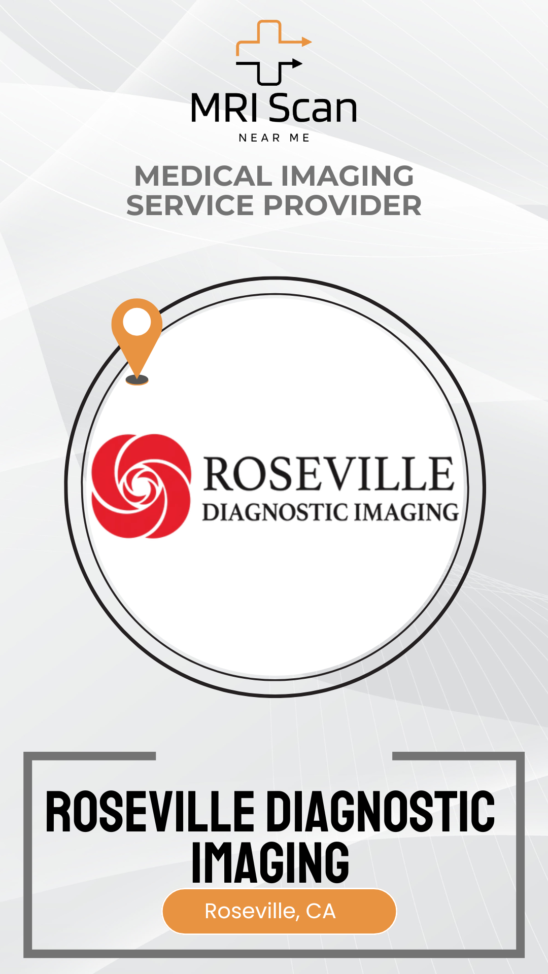 Roseville Diagnostic Imaging logo with a medical imaging service provider label on a white background