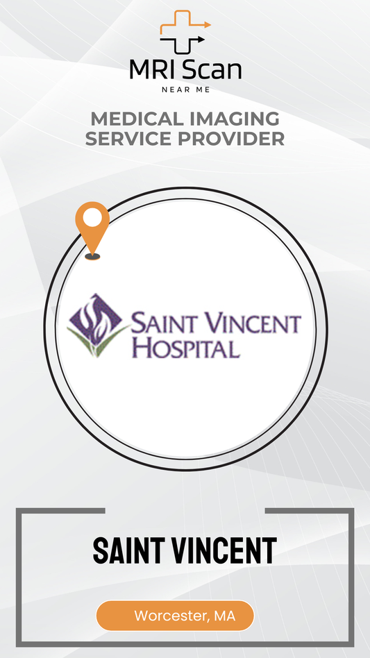 Saint Vincent Hospital logo with MRI Scan branding on a white background