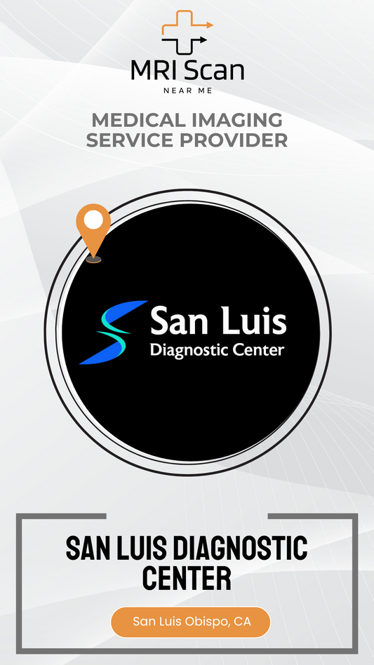 San Luis Diagnostic Center logo with MRI Scan branding on a white background