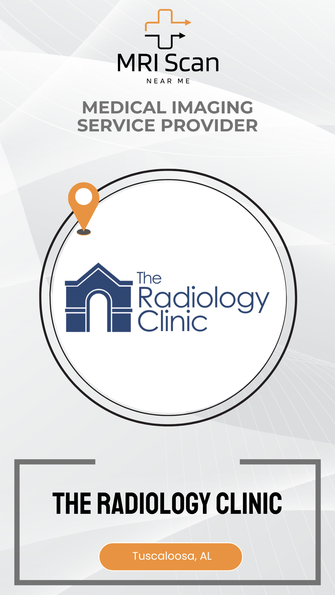 Promotional graphic for The Radiology Clinic with MRI Scan branding