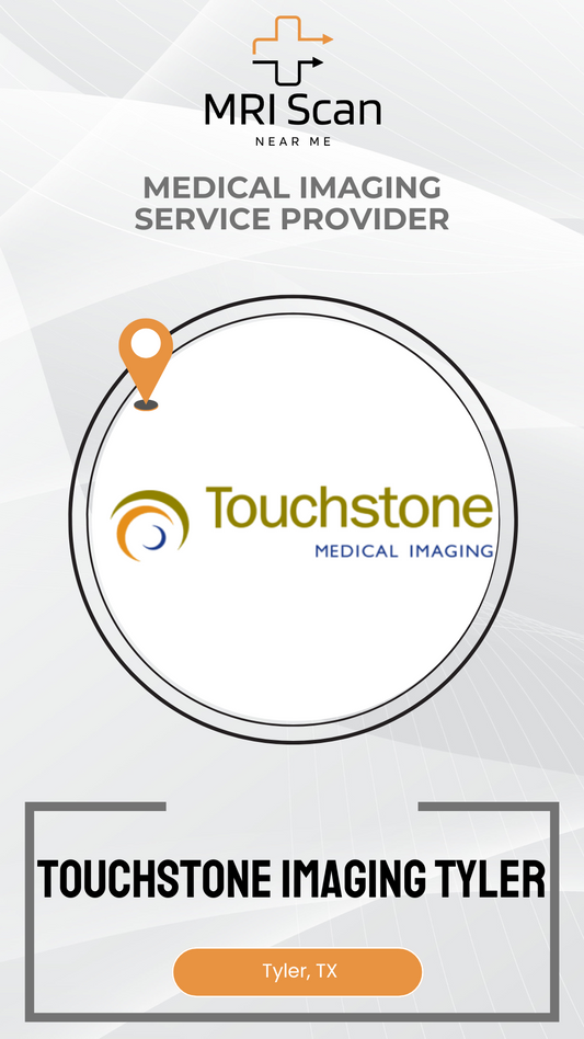 Touchstone Medical Imaging logo with MRI Scan branding on a white background