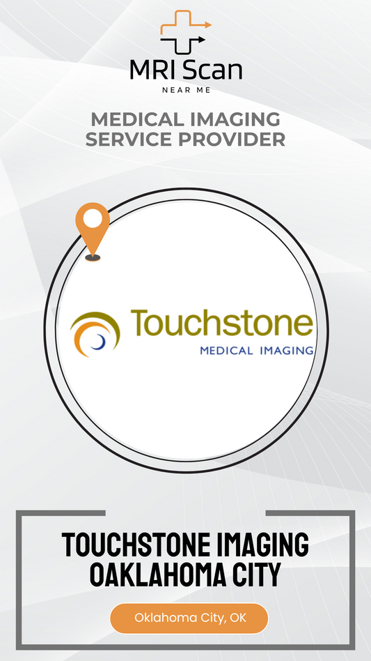 Touchstone Medical Imaging logo with MRI Scan branding on a white background