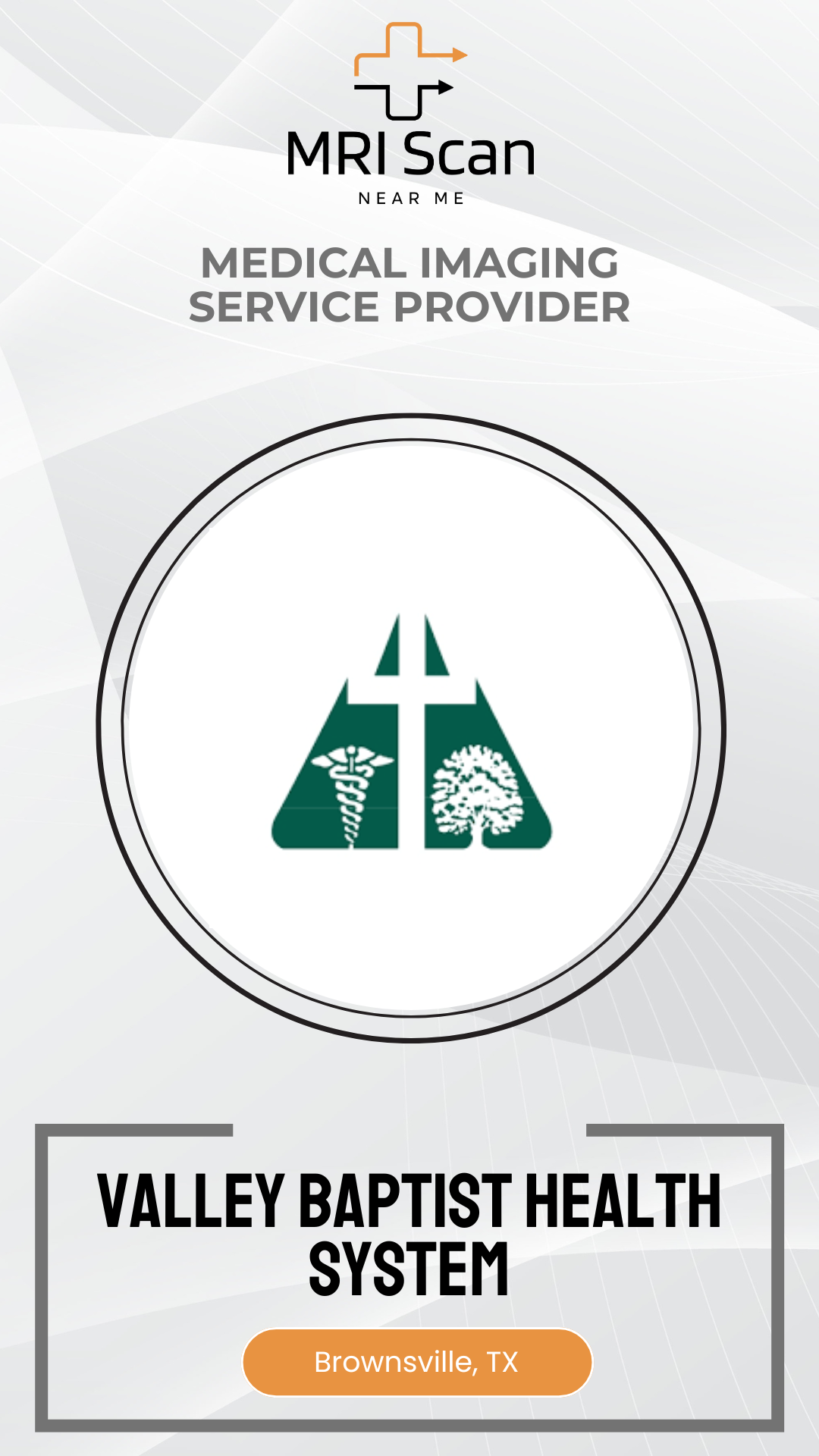 Valley Baptist Health System logo with MRI Scan branding on a white background