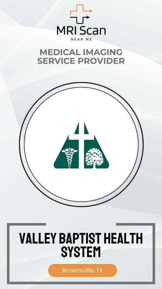 Valley Baptist Health System logo with MRI Scan branding on a white background